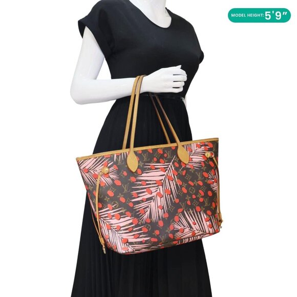 Louis Vuitton  Neverfull MM Jungle Dots Monogram Canvas Brown Tote Brown - Picture 2 of 15